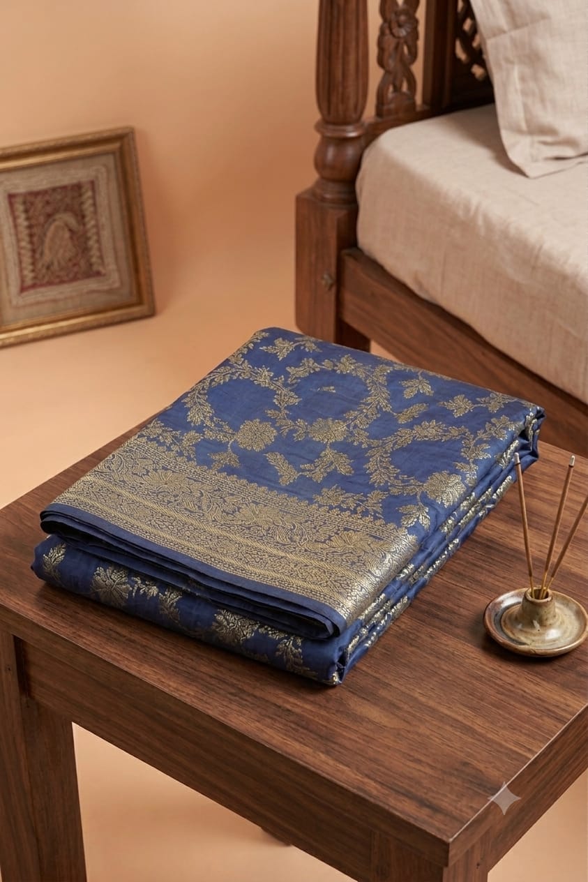 Fountainan jari with mixture of silk and cotton fabrics