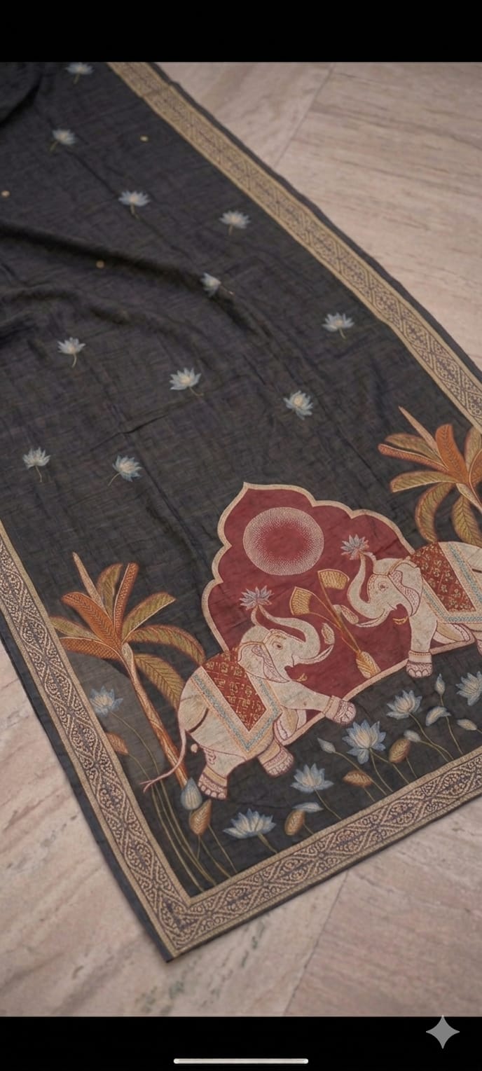 Black khadi for your texture simple but classic