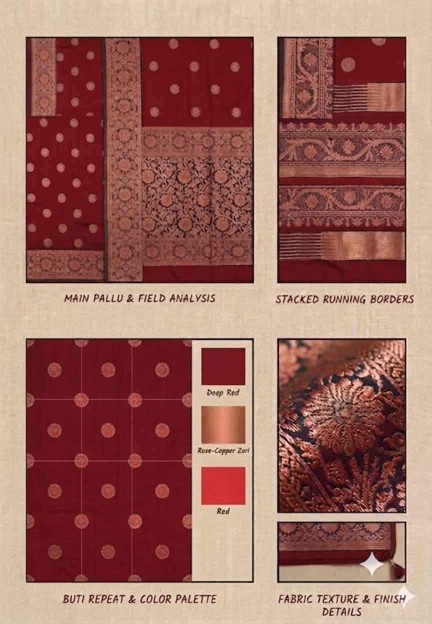 Dark red sindoor coloured premium silky saree