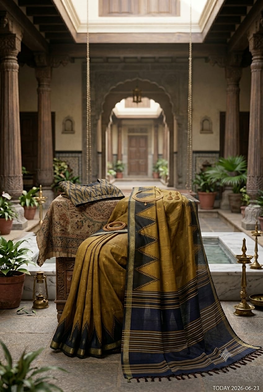 Light sandy yellow colour saree mixture of polyester chiffon fabric