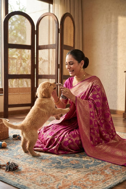 Maharani texture with this premium slightly elegent silk saree