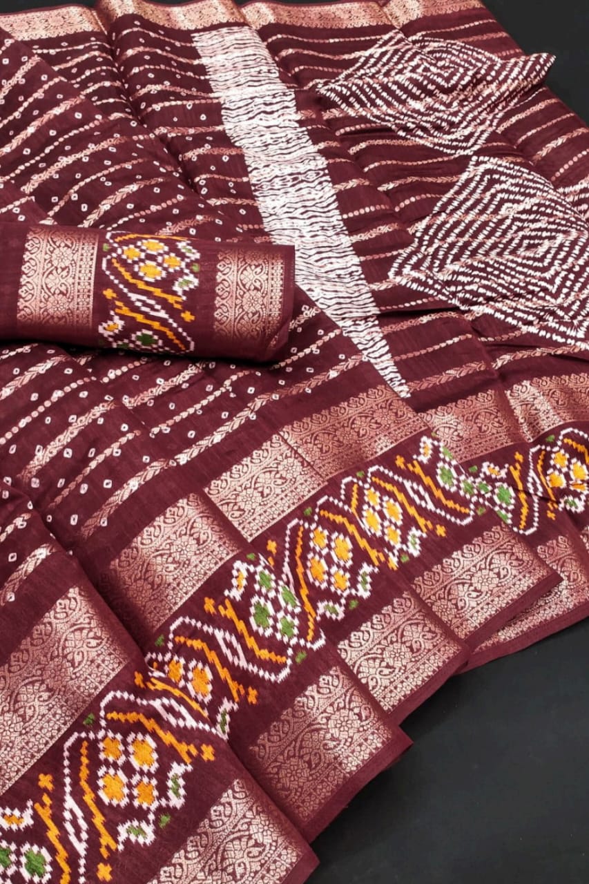 Chocolaty georgette saree ready to wear light weight