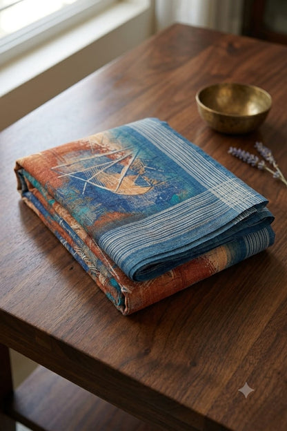Famous synthetic fibre saree with mixture of various colours