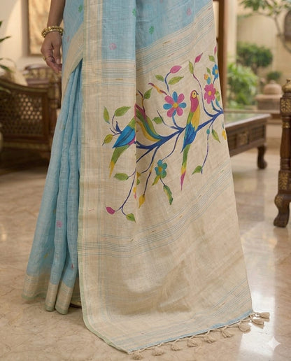 Butterfly Cotton butta-shiney styler alongwith black blouse