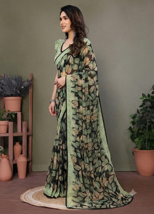 Comfort special chiffon mix black & light green