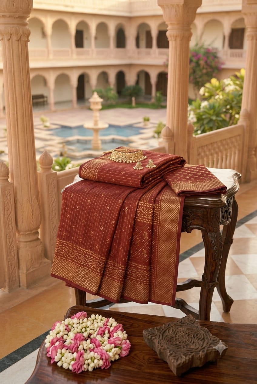 Maroon light weight saree with mix febric give you enhanced look