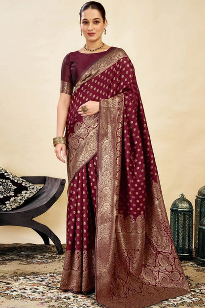 Chocolaty jari boundary bnarsi silk saree occasional wear