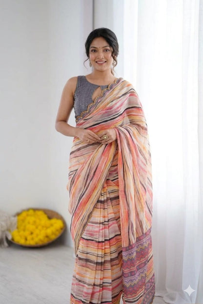 Light weight georgette saree enhance the party