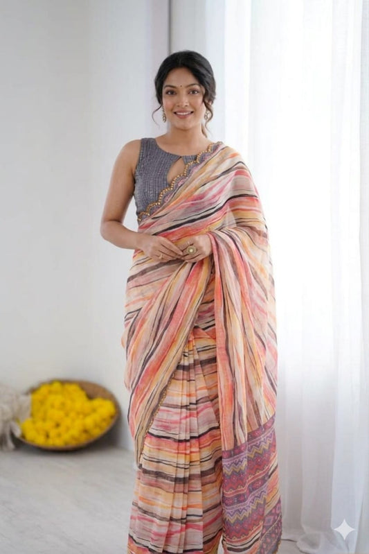 Light weight georgette saree enhance the party