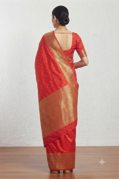 Mixture of orange & jarri for your special texture with silky fabric