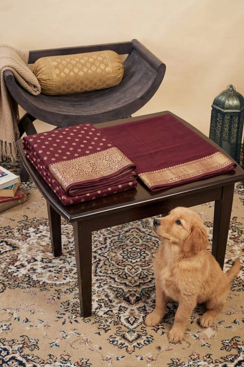 Chocolaty jari boundary bnarsi silk saree occasional wear