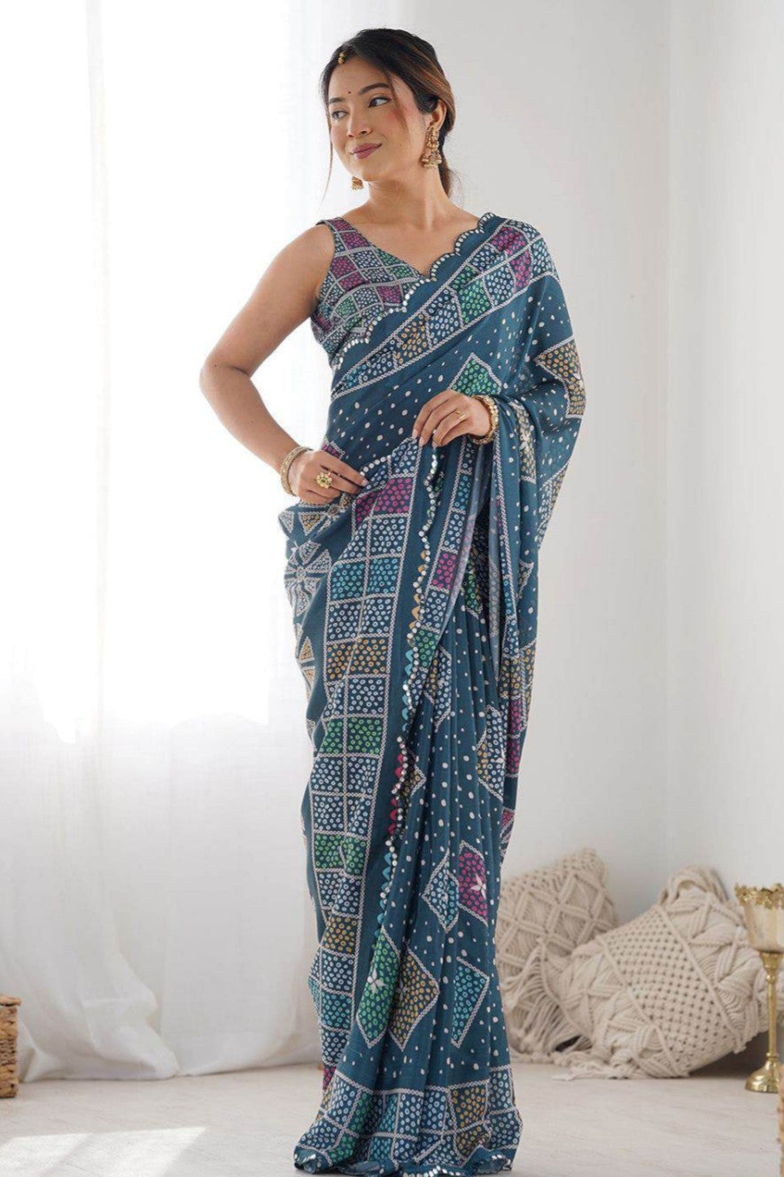 Asmani stylish georgette saree with shining border