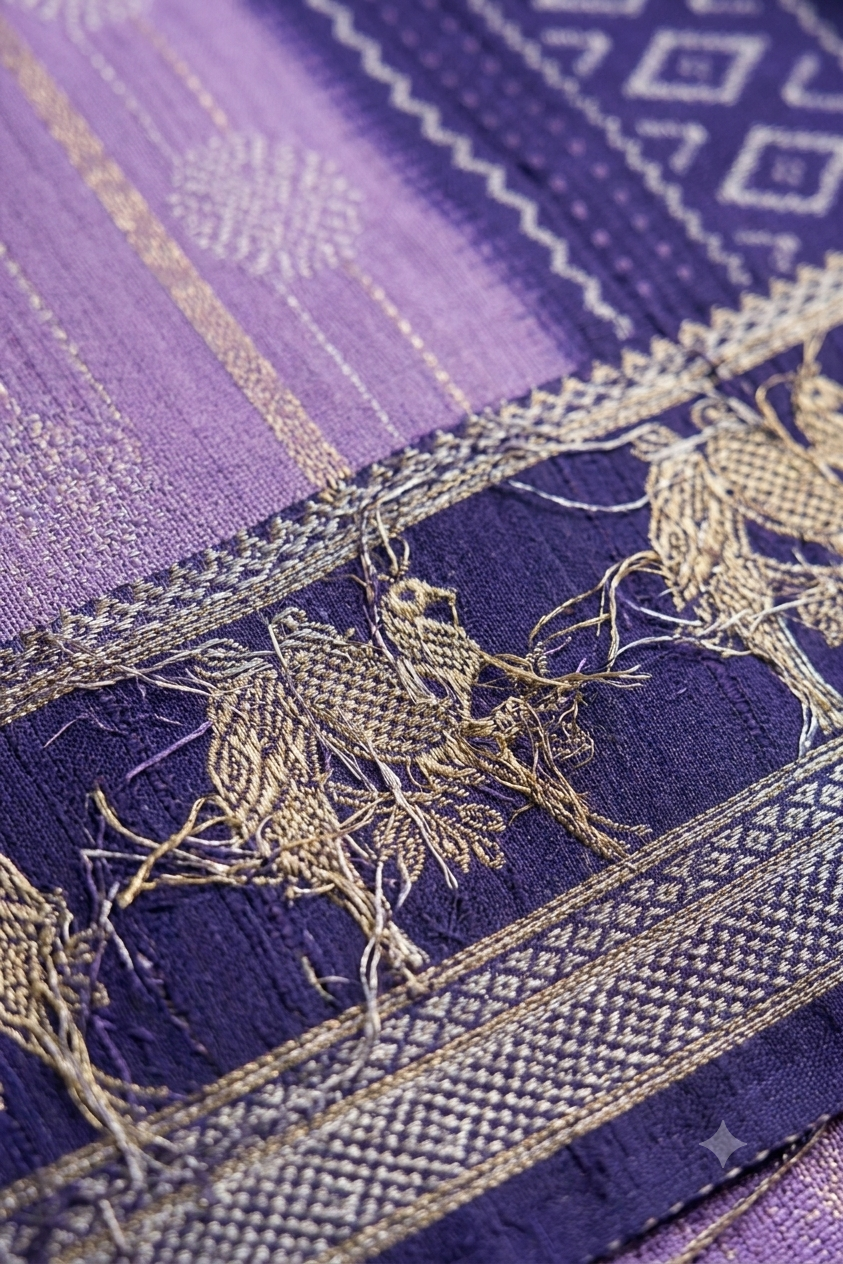 Bengani polyester fabric saree with jari work