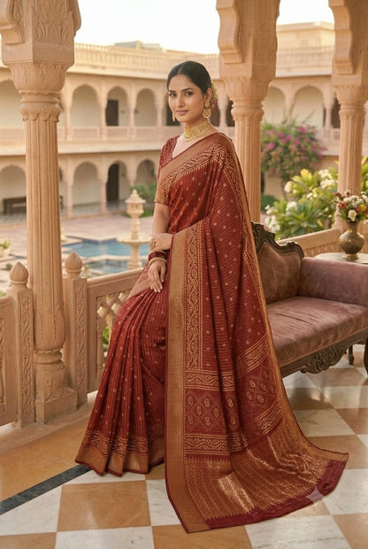 Maroon light weight saree with mix febric give you enhanced look