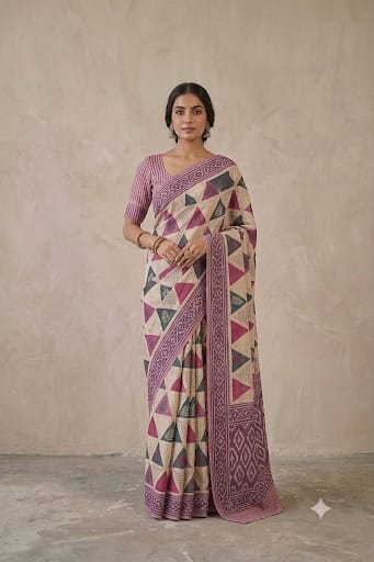 Bengani sari mix febric of organza & cotton