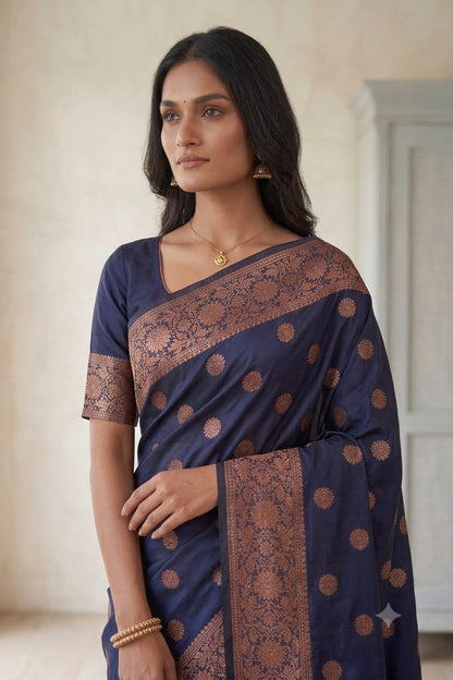 Silky jari premium saree with bengani colour