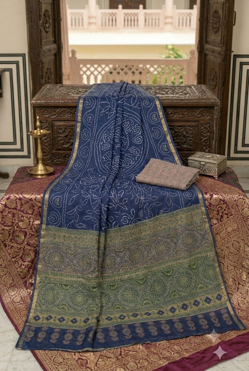 Darker blue with great texture polyester chiffon fabric