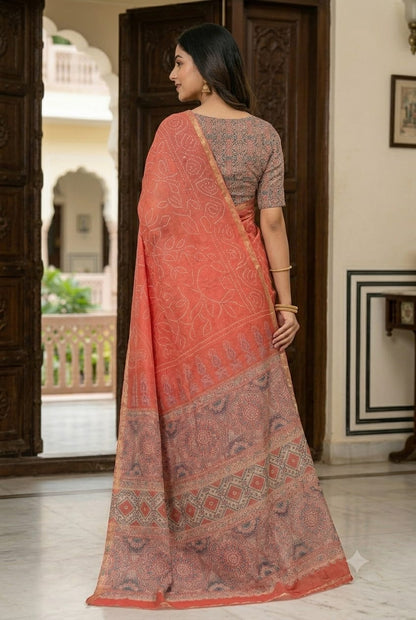 Chunni style saree with shining polyester fabric