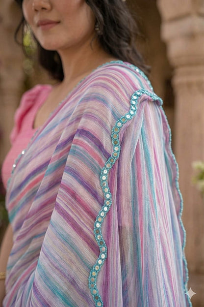 Light & mix georgette saree for your regular wear