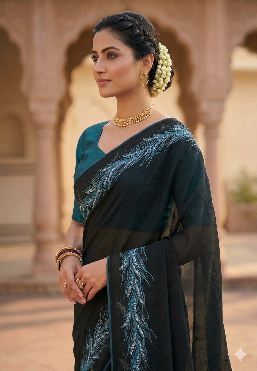 Exclusive Georgette embroidery fascinating look