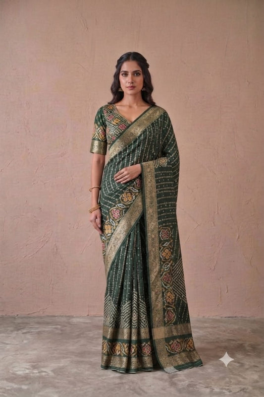 Mix febric give you stylish look with a bold green colour