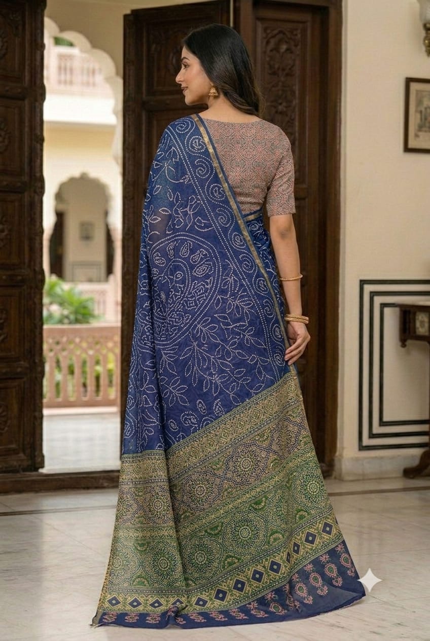Darker blue with great texture polyester chiffon fabric