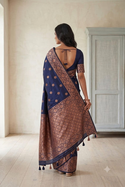 Silky jari premium saree with bengani colour