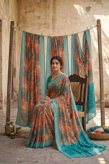 Light weight saree with the fabric of georgette