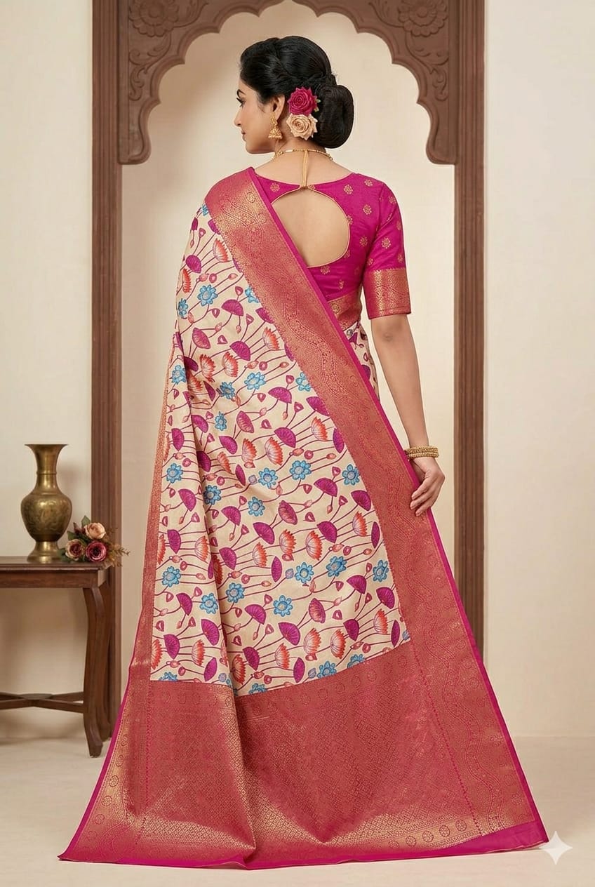 Organz silky banarsi saree -modern style