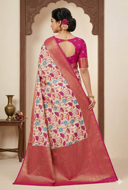 Organz silky banarsi saree -modern style