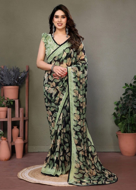 Comfort special chiffon mix black & light green
