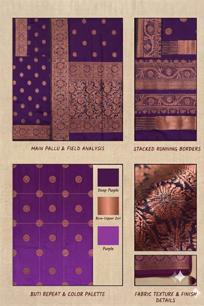 Purple silk banarsi jari boundary saree give you stylish look