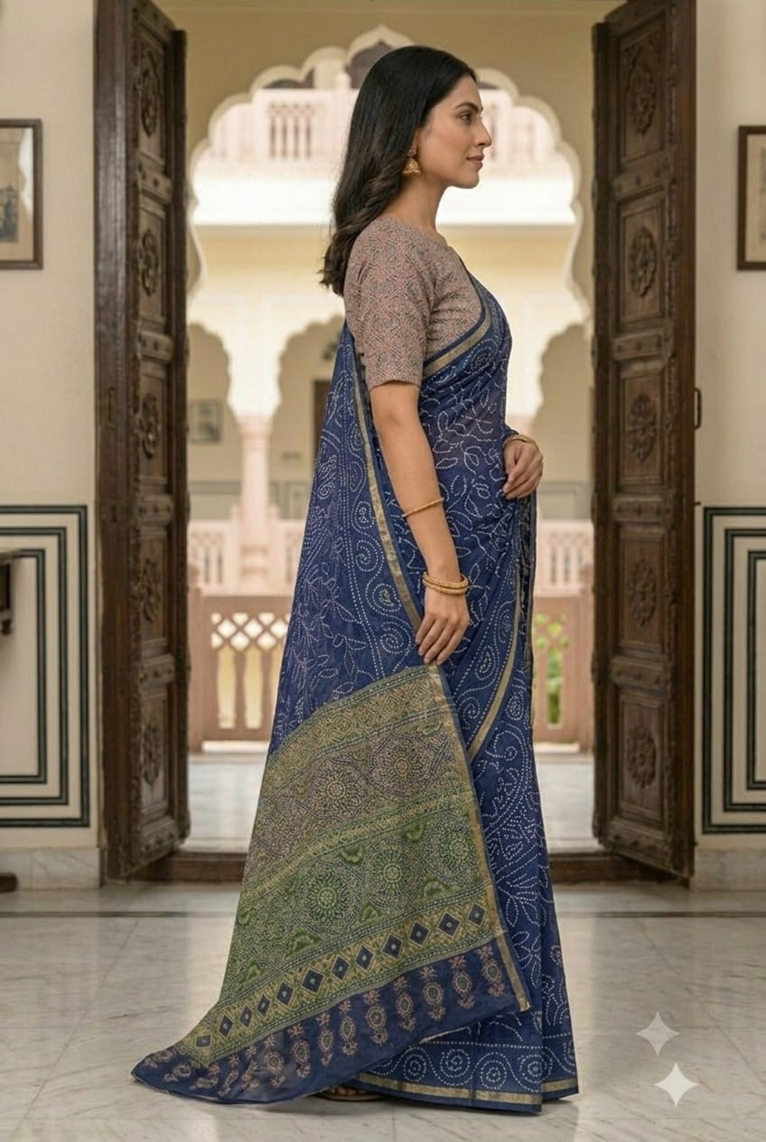 Darker blue with great texture polyester chiffon fabric