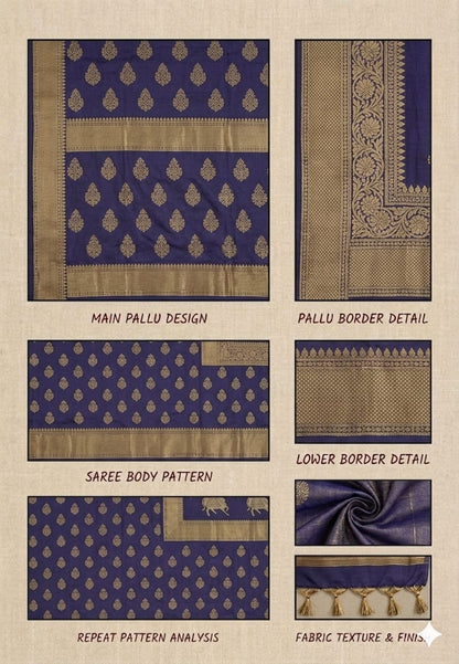 Purple peacock with stylish jari embroidery