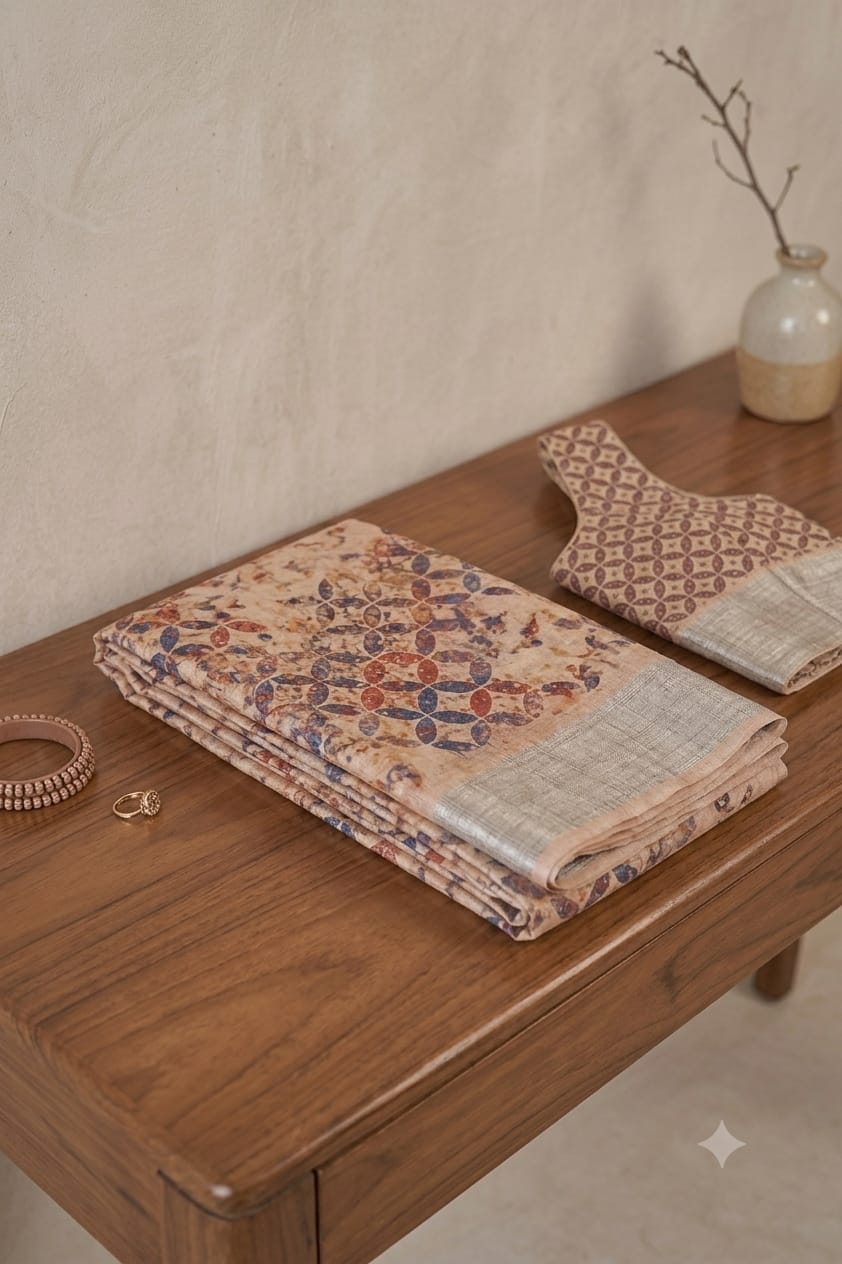 Polished silk fabric with this Creamy colour give you stylish look