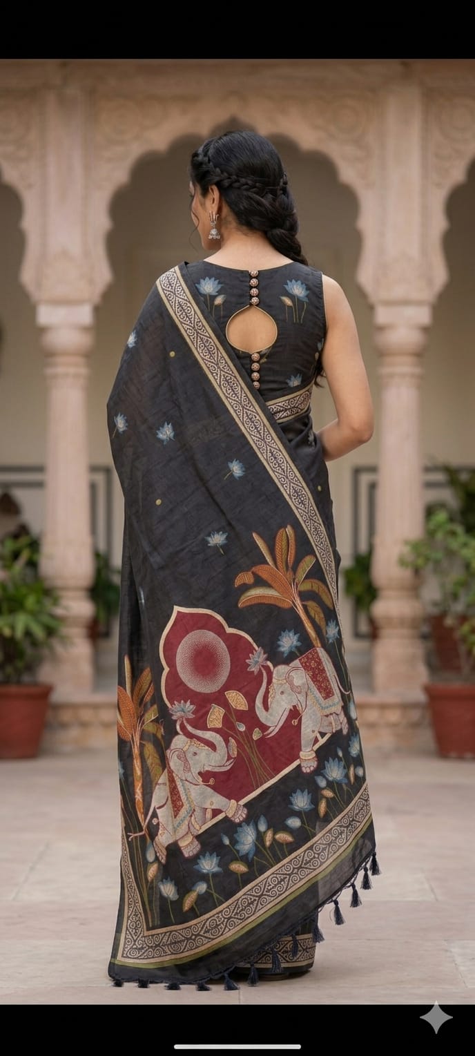Black khadi for your texture simple but classic
