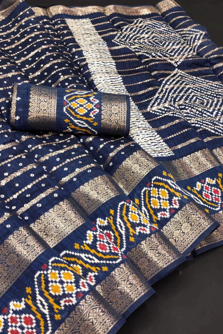 Navy colour mixture Saree light weight for your comfort
