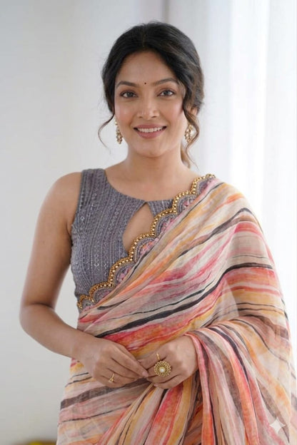Light weight georgette saree enhance the party
