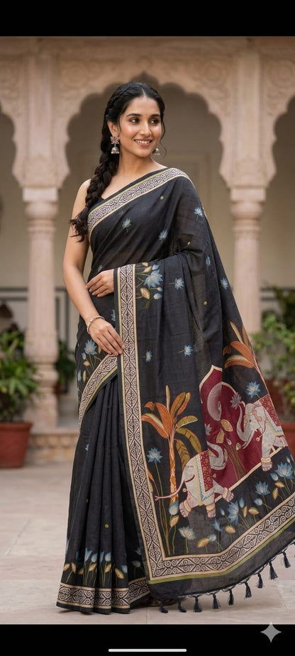 Black khadi for your texture simple but classic