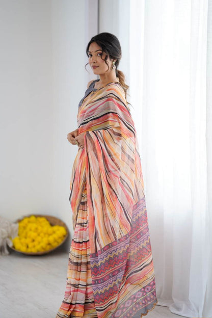 Light weight georgette saree enhance the party