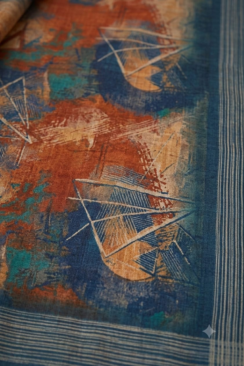 Famous synthetic fibre saree with mixture of various colours