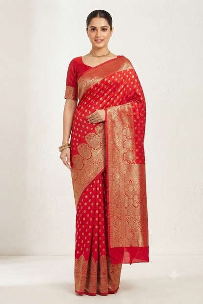 Mixture of orange & jarri for your special texture with silky fabric