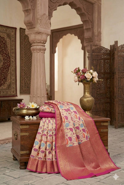 Organz silky banarsi saree -modern style