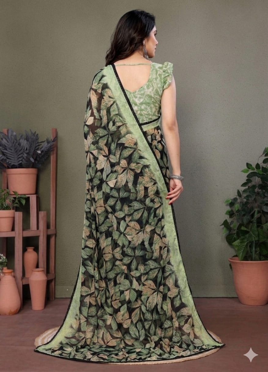 Comfort special chiffon mix black & light green