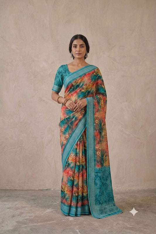 Light weight saree with the fabric of georgette