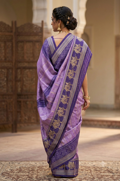 Bengani polyester fabric saree with jari work